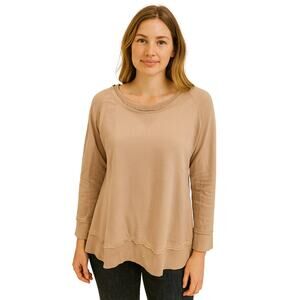 Boston proper sz S neutral raglan slub long sleeve minimalist tunic sweater top